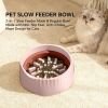 Pink dual-purpose slow food bowl, fast/slow food can be freely switched to adapt to different pet eating habits, cross-border hot selling pet supplies