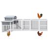 150" Extra Large Chicken Coop – Outdoor Wooden Hen House with Black Rust-Proof Metal Wire, 2 Nesting Boxes, 5 Perches for Poultry