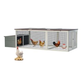 20.93ft² Large Wooden Chicken Coop Outdoor Hen House with Nesting Box & Weatherproof Asphalt Roof, Walk-in Poultry Cage with Secure Locks