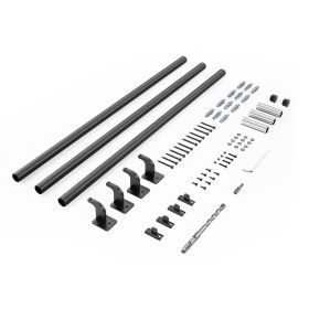 Wall Mounted Stair Handrail, 10ft Pipe Staircase Handrail, Black Galvanized Aluminum, 1.26 inch Pipe Diameter, Indoor&Outdoor Staircase Railing