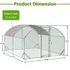 Large Chicken Coop Metal Chicken Run with Waterproof and Anti-UV Cover, Dome Shaped Walk-in Fence Cage Hen House for Outdoor and Yard Farm Use