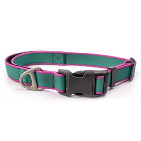Tactical collar for medium and large dogs Odor-proof & mildew-resistant Beach-ready quick rinse Non-slip padded interior Rust-proof zinc alloy D-ring (Color: Green-purple, size: M)